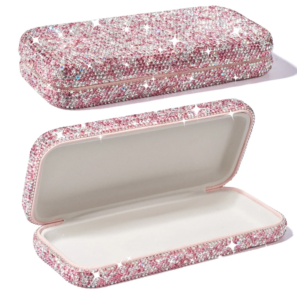 Car Glasses Case Bling Crystal Rhinestone Hard Shell Protective Large Eyeglass Case for Eyeglasses Sunglasses Pink Car Storage
Car Glasses Case Bling Crystal Rhinestone Hard Shell Protective Large Eyeglass Case for Eyeglasses Sunglasses Pink Car Storage