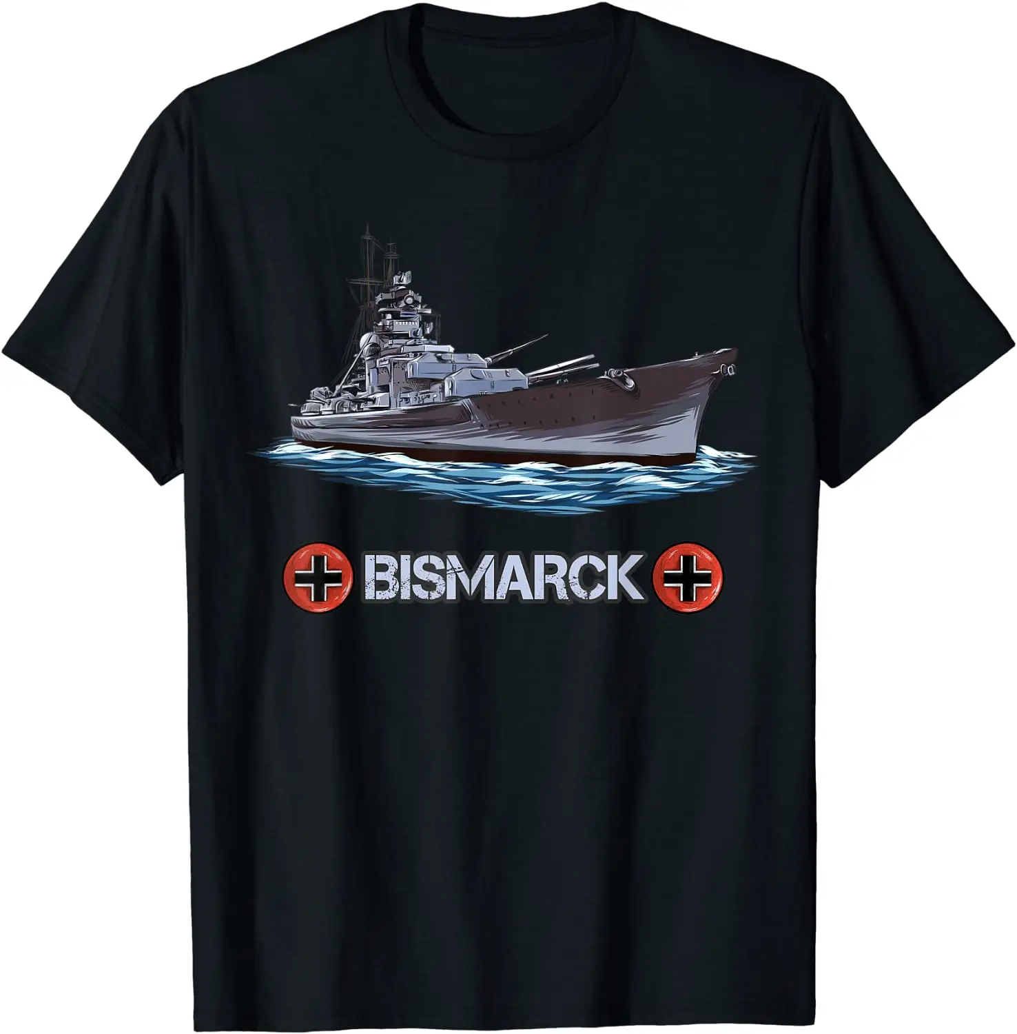 

World War 2 German Naval Otto Von Bismarck Battleship T-Shirt Short Sleeve Casual Cotton O-Neck Summer Tees