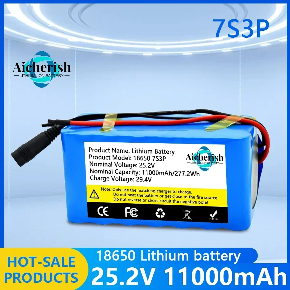 

New 18650 7S3P 24V 11000mAh Lithium Ion Battery Pack,for Electric Bicycle Moped electric Li-ion Battery+29.4V Charger