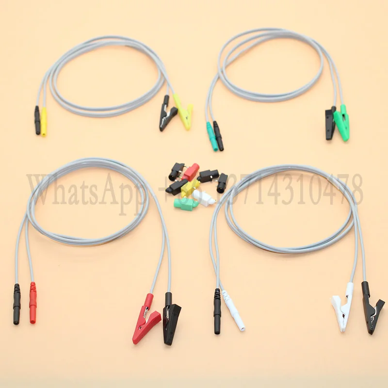 

Length 120cm Double Row Cable And PCB Socket EEG/EMG/ECG Din 1.5mm Female To Alligator Clip Electrode