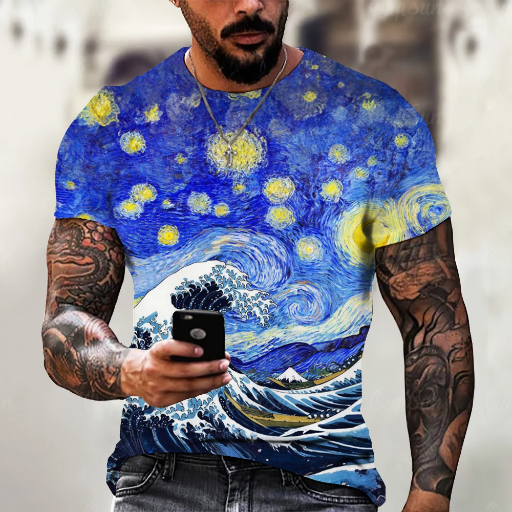 2023 World Famous Painting Men'S T Shirts Clothing 3d Animal Print T Shirts Summer Short Sleeves Oversized Cool Handsome Shirts
2023 World Famous Painting Men'S T Shirts Clothing 3d Animal Print T Shirts Summer Short Sleeves Oversized Cool Handsome Shirts