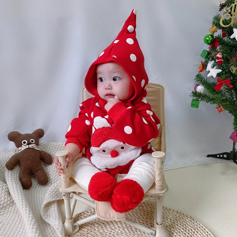 Girl Boy Christmas Clothing Sets Winter Polka Dot Print Plus Velvet Romper Suit for Infants Pure Cotton Thick Baby Kids Clothes
Girl Boy Christmas Clothing Sets Winter Polka Dot Print Plus Velvet Romper Suit for Infants Pure Cotton Thick Baby Kids Clothes