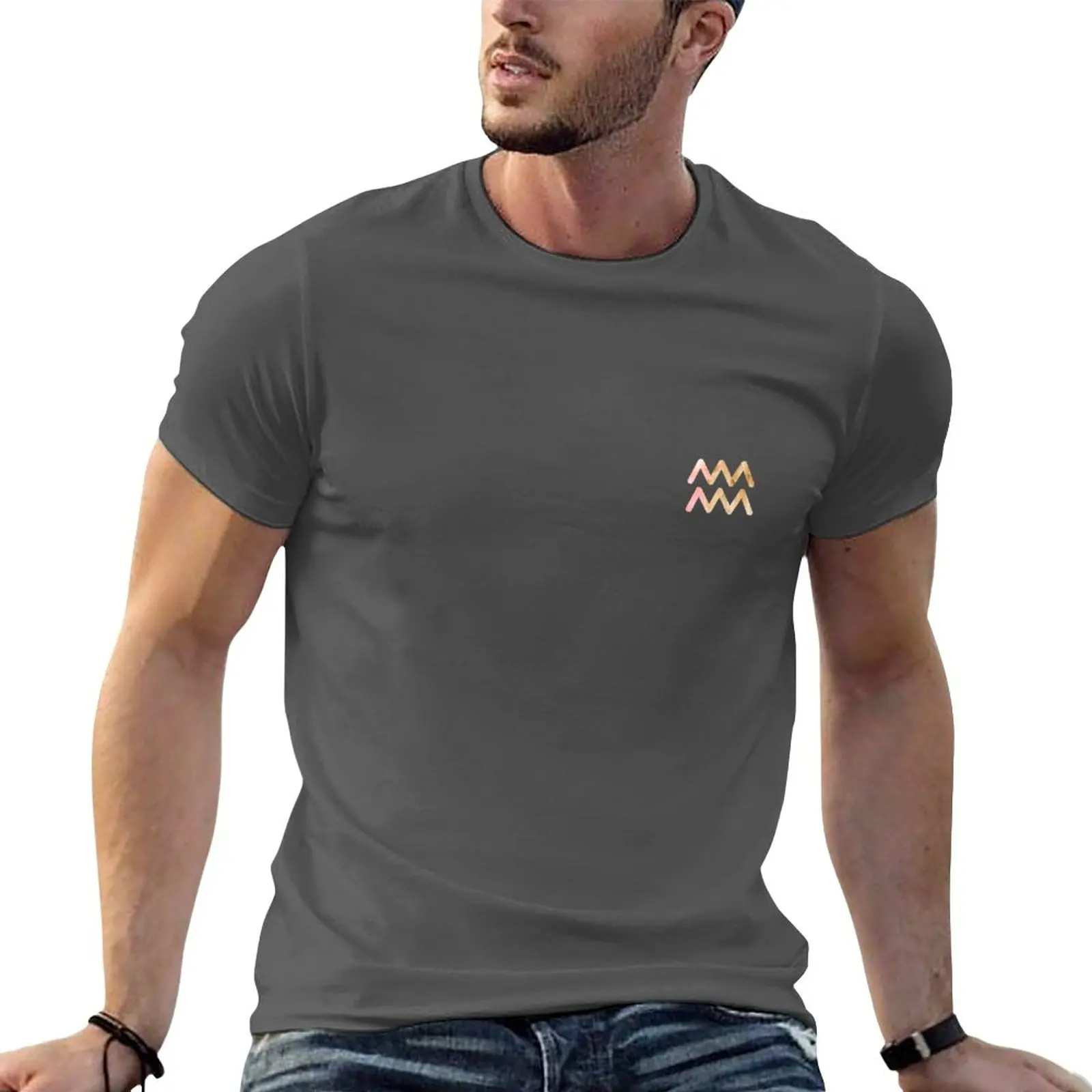 

New Aquarius T-Shirt t shirt man Short sleeve T-shirt for a boy Blouse men clothing