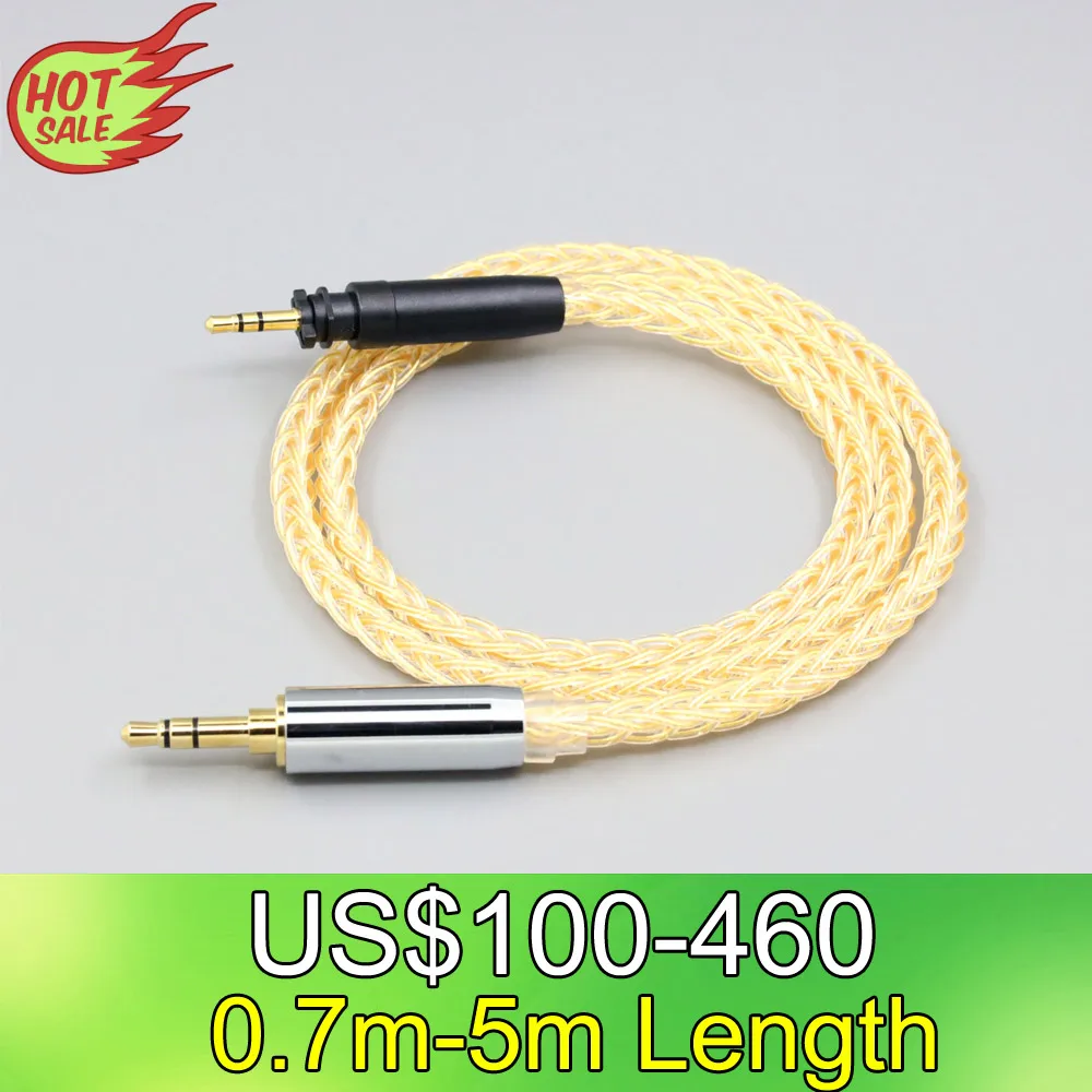 

LN008470 8 Core 99% 7n Pure Silver 24k Gold Plated Earphone Cable For Shure SRH440A SRH840A Headphone