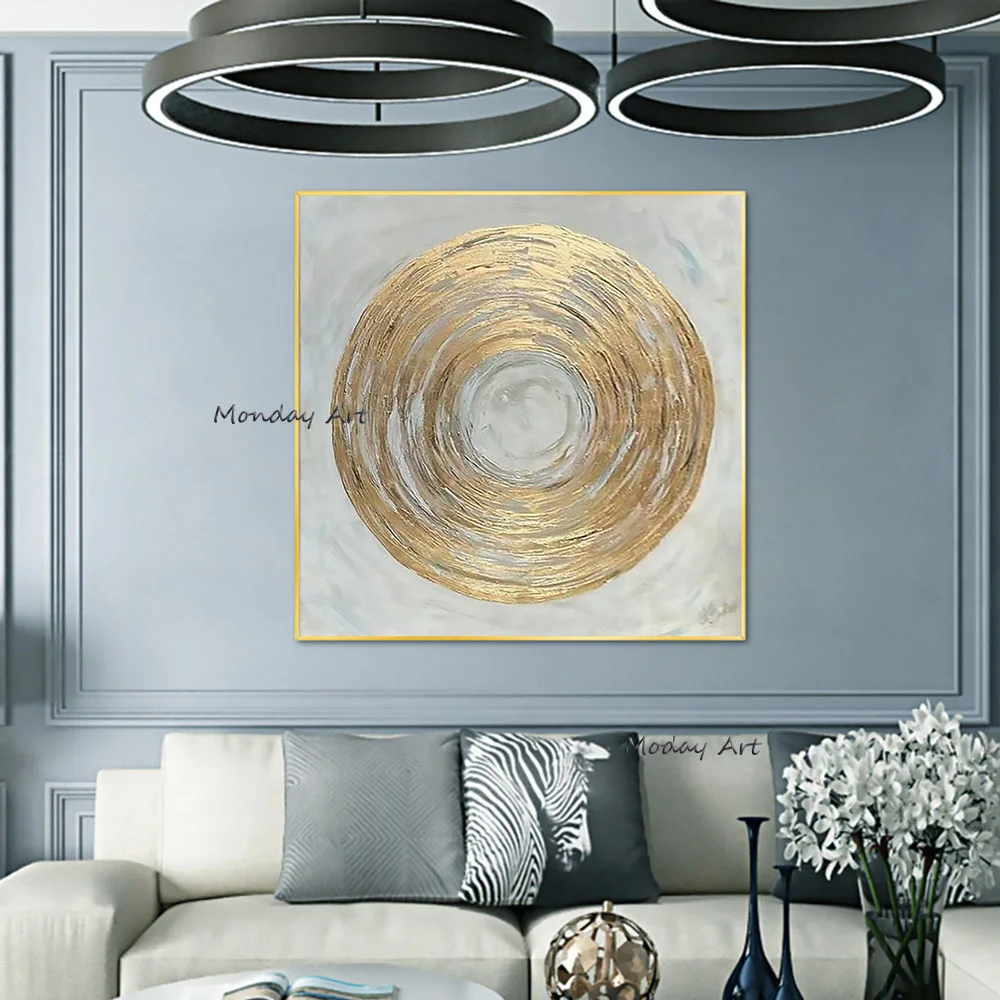 Extra Large Golden Circle Oil Painting on Canvas, Abstract Original Minimalist Gold Leaf Texture Acrylic Painting Art Decor
Extra Large Golden Circle Oil Painting on Canvas, Abstract Original Minimalist Gold Leaf Texture Acrylic Painting Art Decor