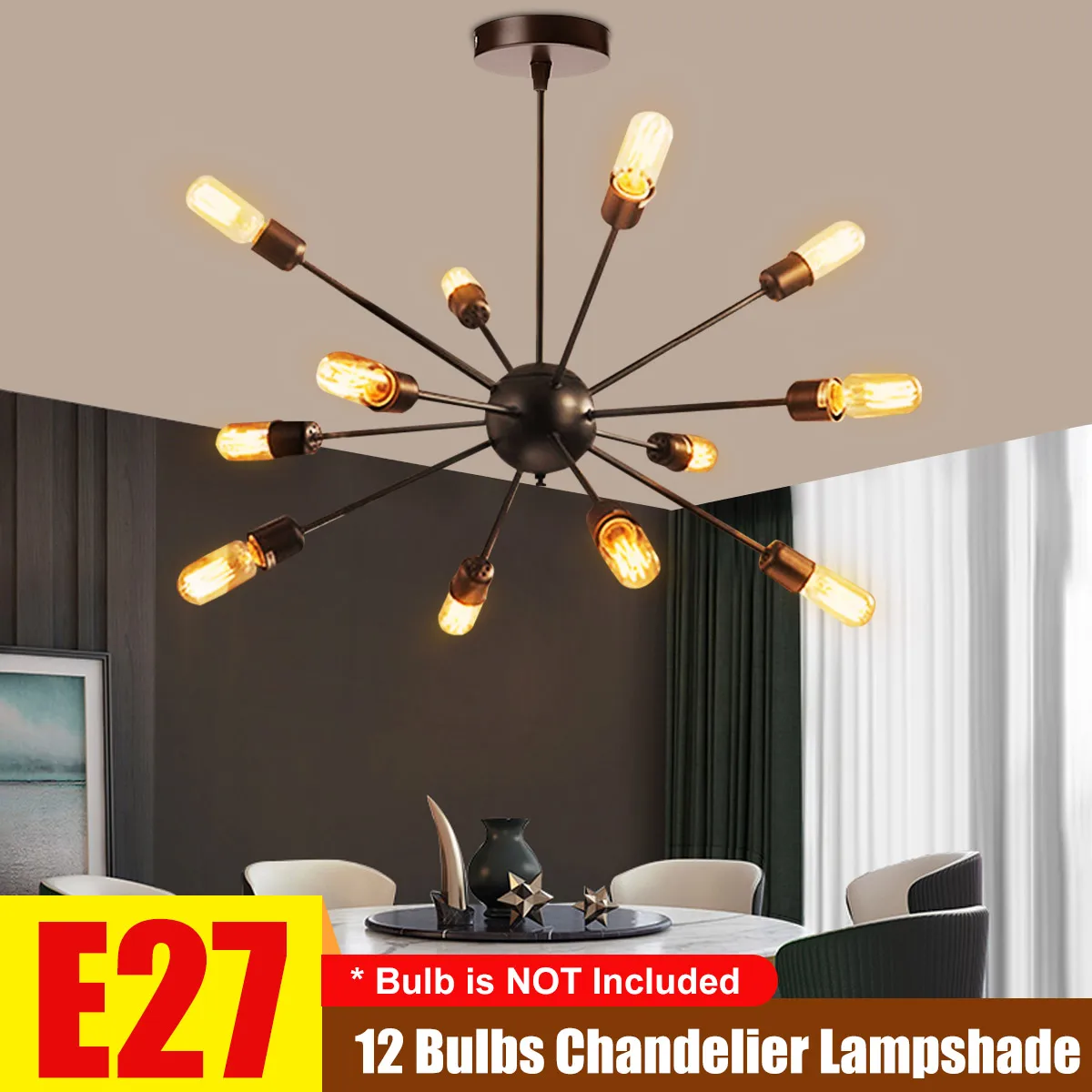 Retro Iron Chandelier for Living Room Black 12 Lights Vintage SpiderModern LED Ceiling Hanging Lamp Light Fixture For Bedroom
Retro Iron Chandelier for Living Room Black 12 Lights Vintage SpiderModern LED Ceiling Hanging Lamp Light Fixture For Bedroom