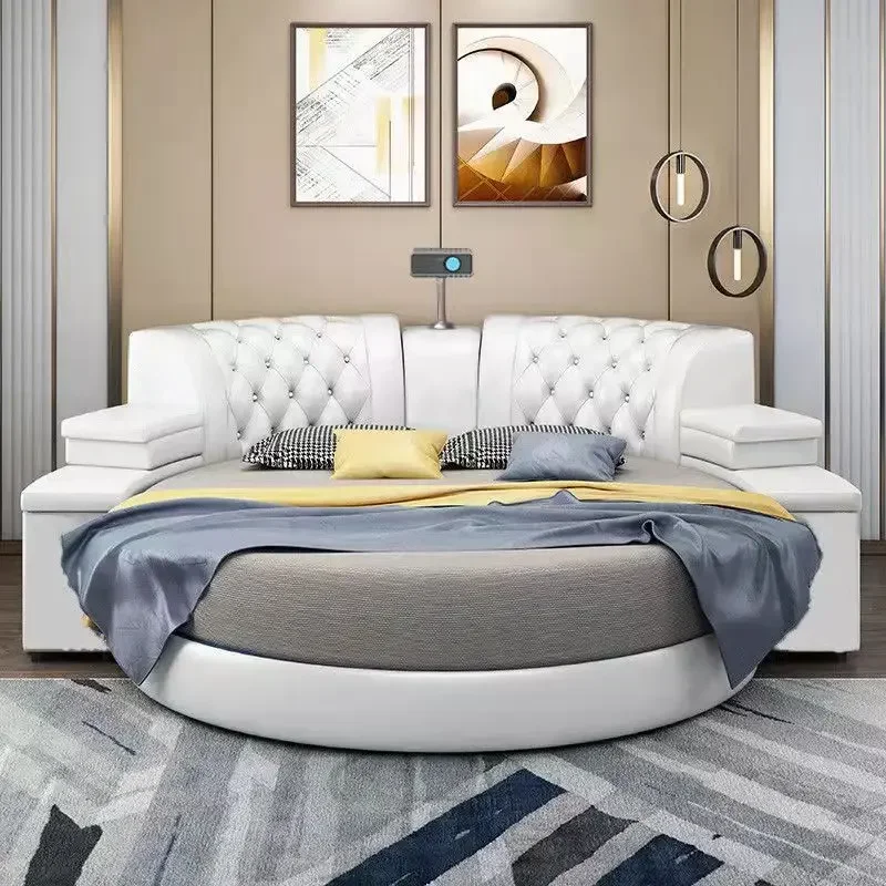 Bed Couple Multi-Functional Smart Projector Leather Bed Master Bedroom Hotel European Style Internet Celebrity Soft Bed
Bed Couple Multi-Functional Smart Projector Leather Bed Master Bedroom Hotel European Style Internet Celebrity Soft Bed