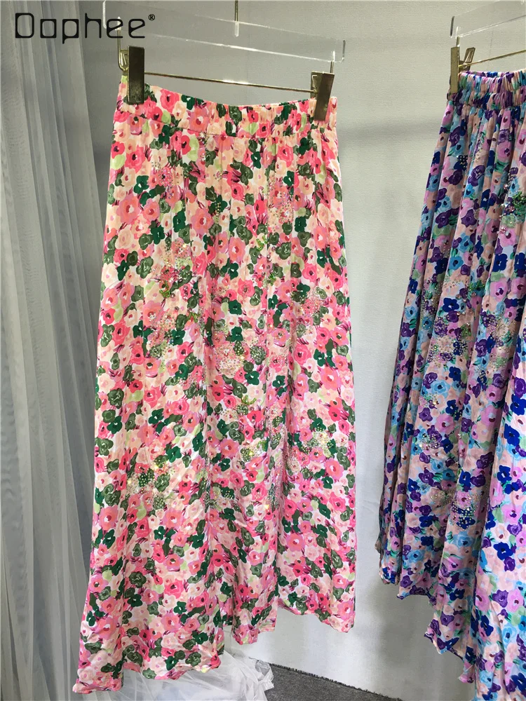 Fashionable Hot Drilling Skirt for Women 2023 Summre New Sweet Printed Elastic Waist Pleated Skirt Female Mid-Length Skirt
Fashionable Hot Drilling Skirt for Women 2023 Summre New Sweet Printed Elastic Waist Pleated Skirt Female Mid-Length Skirt