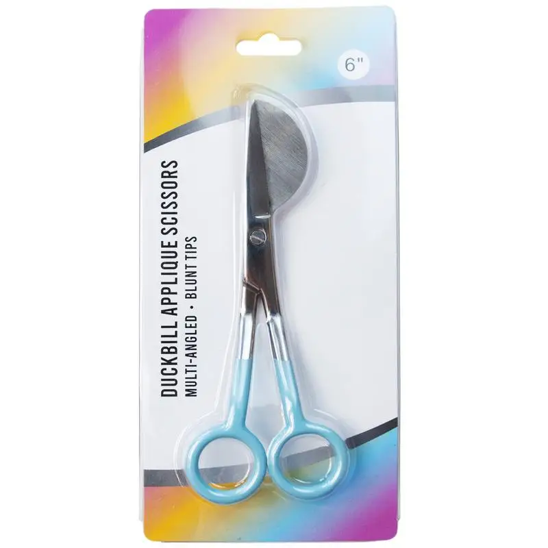 

Duckbill Applique Scissors Stainless Steel Applique Blades With Knives Edge Angled Handle Double Bent Curved Offset Handle