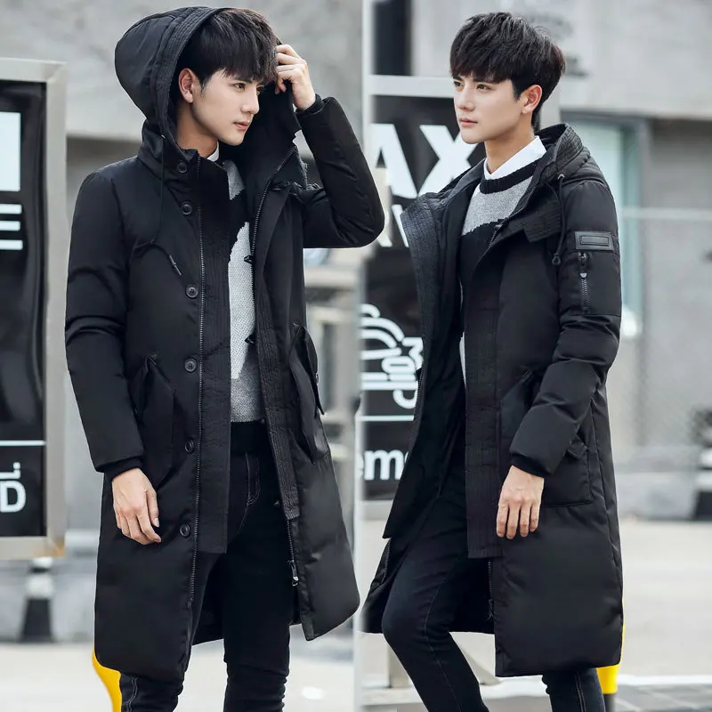 Winter Men's Clothing 80% White Duck Down Jacket Hooded Warm Windbreaker Youth Long Solid Color Thicken Puffer Jackets Outerwear
Winter Men's Clothing 80% White Duck Down Jacket Hooded Warm Windbreaker Youth Long Solid Color Thicken Puffer Jackets Outerwear