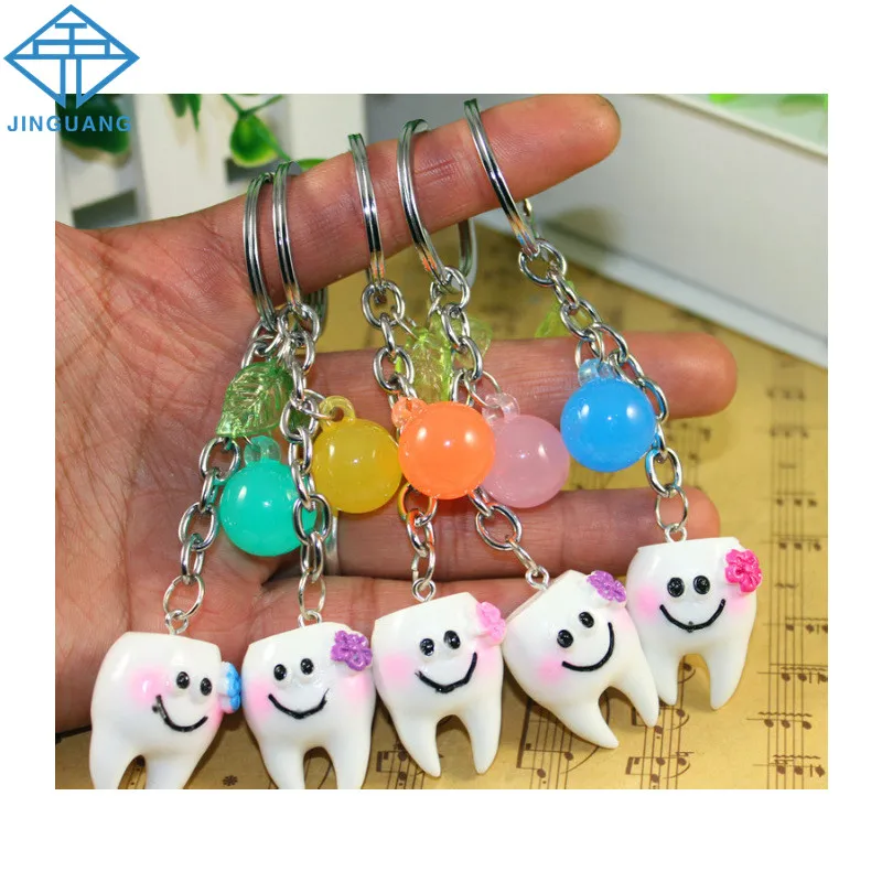 

100pcs Tooth-shaped Keychain Dental jewelry Dental Clinic Opening Gift