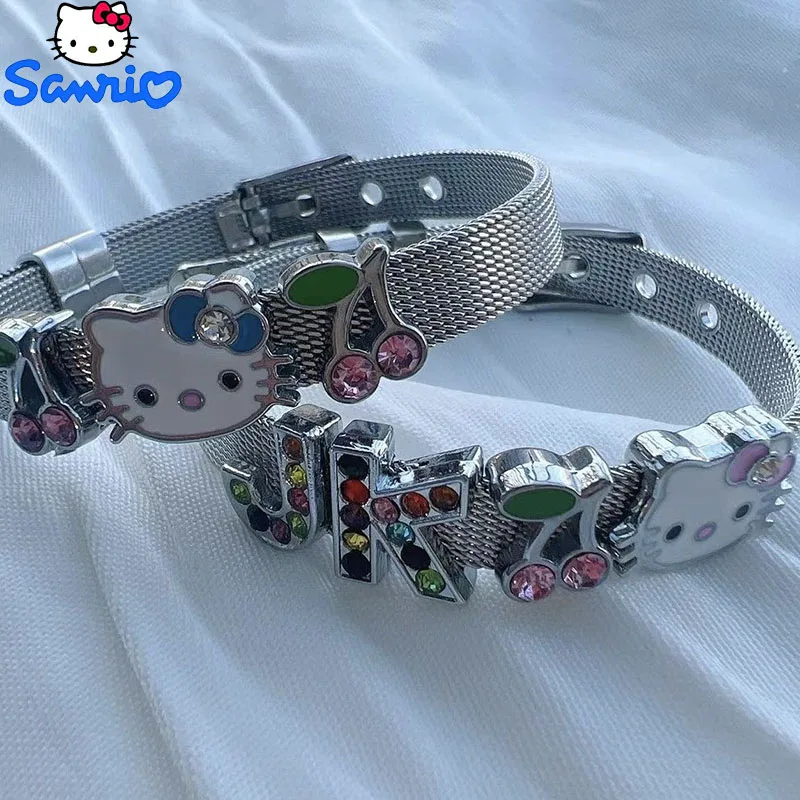 Hello Kitty Sanrio Anime Kawaii Cherry Bracelet Ins Cute Durable Steel Band Models Bracelet Jewelry Girls Creative Gift Toys
Hello Kitty Sanrio Anime Kawaii Cherry Bracelet Ins Cute Durable Steel Band Models Bracelet Jewelry Girls Creative Gift Toys