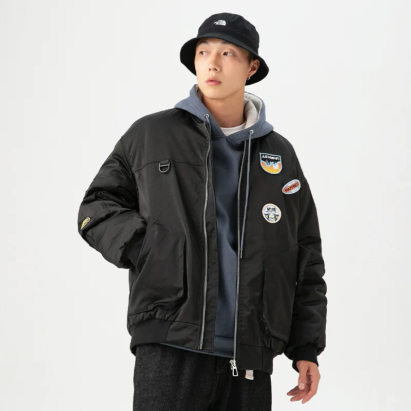 Trendy Thicken Men's Flight Baseball Jacket Winter Ins Handsome Couple's Jacket Fashion Badge High Street Unisex Jacket for Male
Trendy Thicken Men's Flight Baseball Jacket Winter Ins Handsome Couple's Jacket Fashion Badge High Street Unisex Jacket for Male