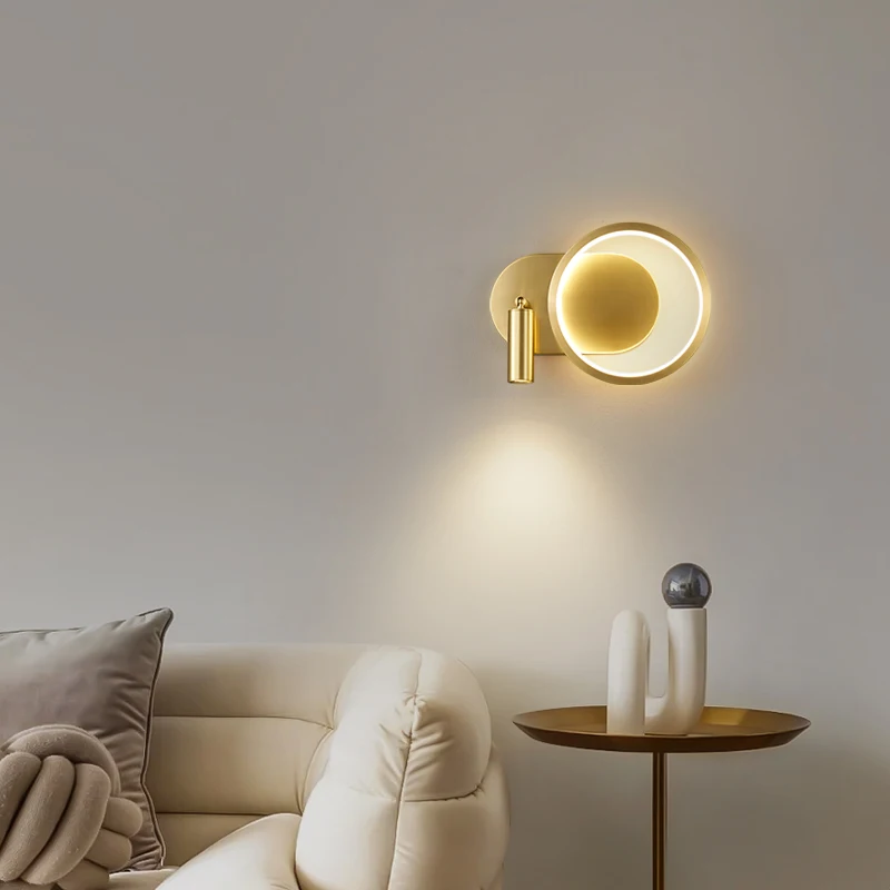 Nordic all copper wall lamp bedroom bedside lamp minimalist light luxury lamp living room decorative ring light
Nordic all copper wall lamp bedroom bedside lamp minimalist light luxury lamp living room decorative ring light