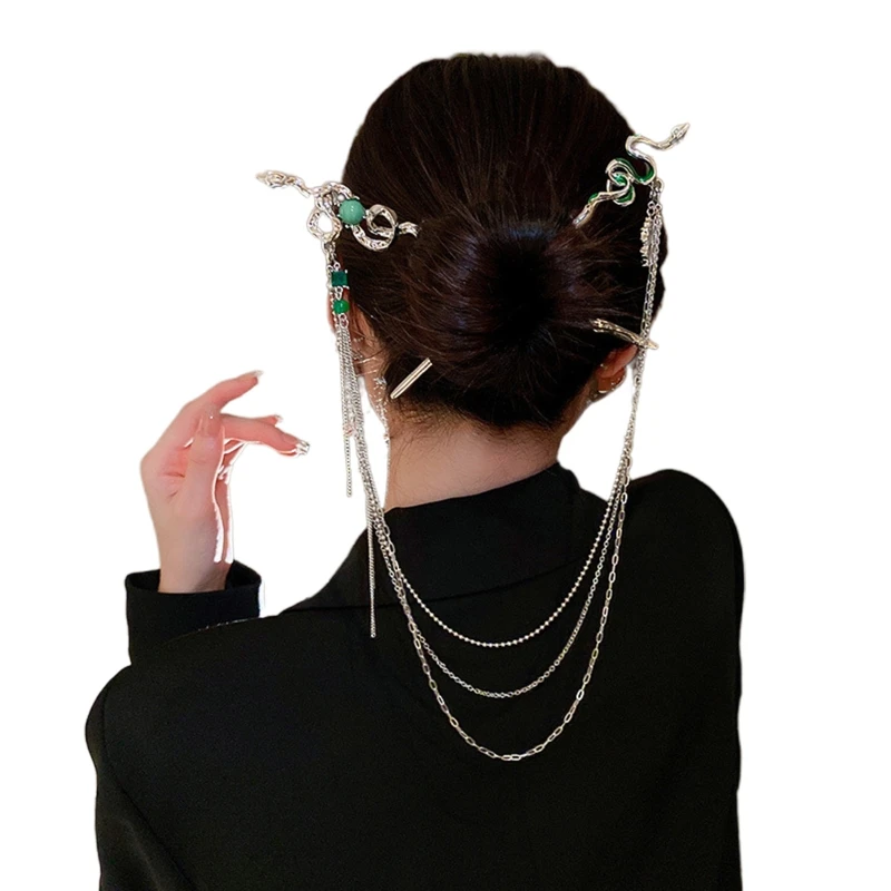 Elegant Metal Snake-shaped Hair Pin Hairpins Fork Sticks Chinese Hair Pins Hair Accessories for Women Long Hair
Elegant Metal Snake-shaped Hair Pin Hairpins Fork Sticks Chinese Hair Pins Hair Accessories for Women Long Hair