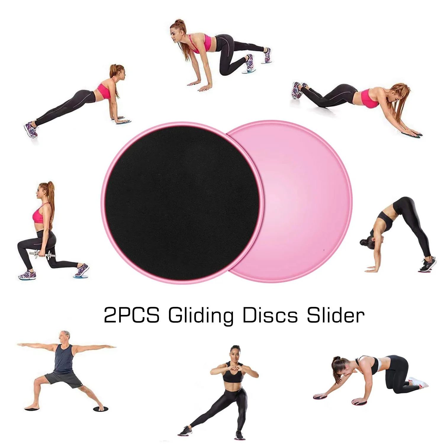 

2pcs Gliding Discs Slider Fitness Disc Exercise Sliding Plate Core Muscle Abdominal Training Yoga Workout Equipment