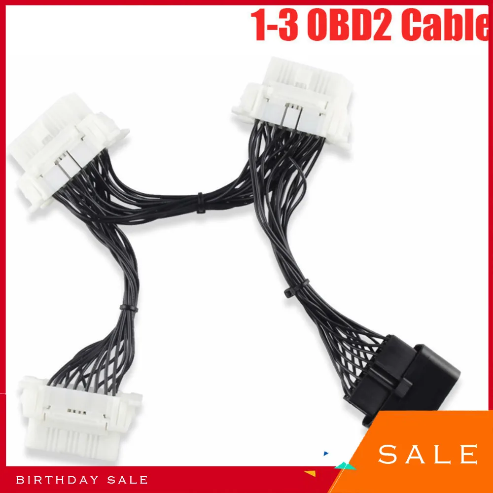 

OBDII OBD 2 16Pin OBD2 16 Pin Auto Cable For ELM327 1-3 Male To Female Extension Cable Adaptor Diagnostic Scanner Connector