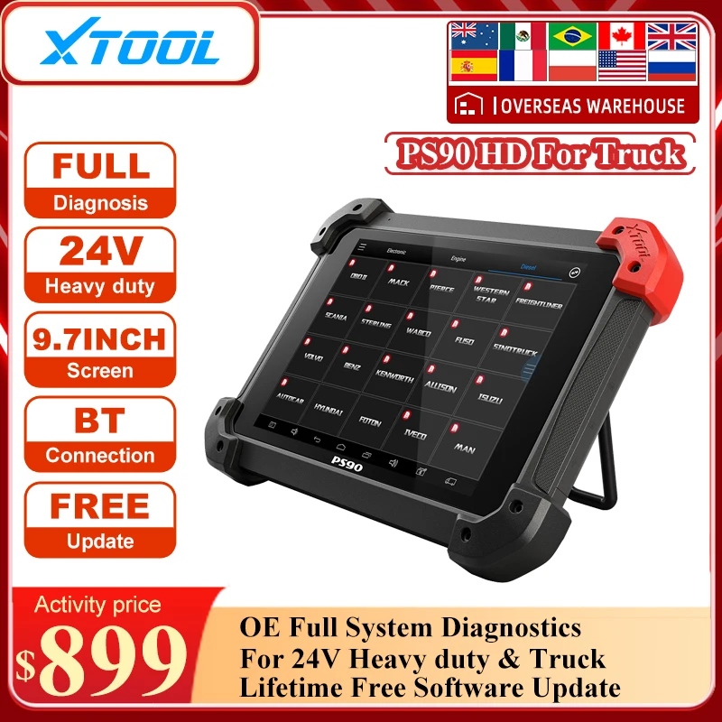 Автомобильный диагностический инструмент XTOOL PS90 HD OBD2, для грузовиков, PS90 HD, для тяжелых условий эксплуатации, бесплатное обновление онлайн, для мультибрендов с Wi-Fi/BT
Автомобильный диагностический инструмент XTOOL PS90 HD OBD2, для грузовиков, PS90 HD, для тяжелых условий эксплуатации, бесплатное обновление онлайн, для мультибрендов с Wi-Fi/BT