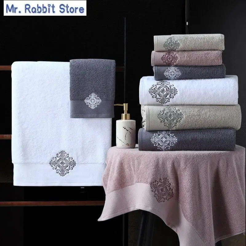 

Home Blanket Decoration Terry Wedding Gift New Luxury Embroidery Adult Bath Towels Bathroom 140*80 cm Large Soft Cover Hotel