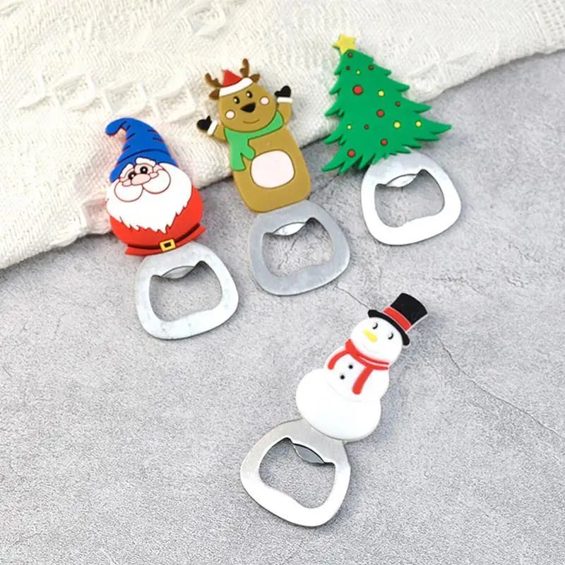 

Christmas Can Opener Stainless Steel Elk Snowman Christmas Tree Santa Can Jar Bottle Opener Punch Christmas Party Accessories