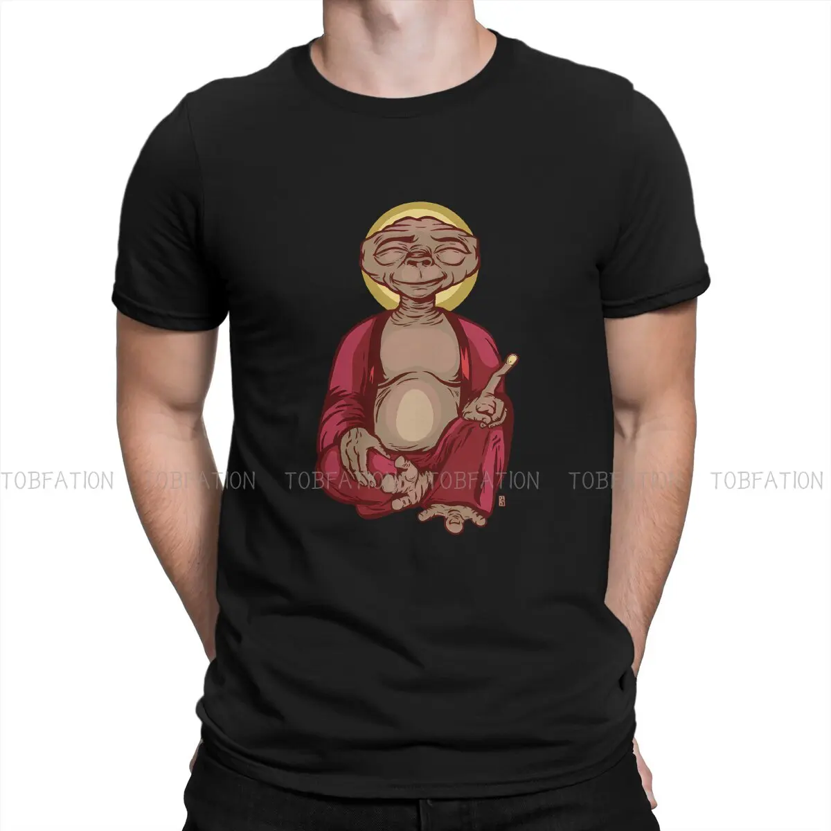 

Уникальная футболка с надписью Buddha E.T. экстра-наземный фильм Высокое качество хип-хоп идея для подарка футболка с коротким рукавом предложение