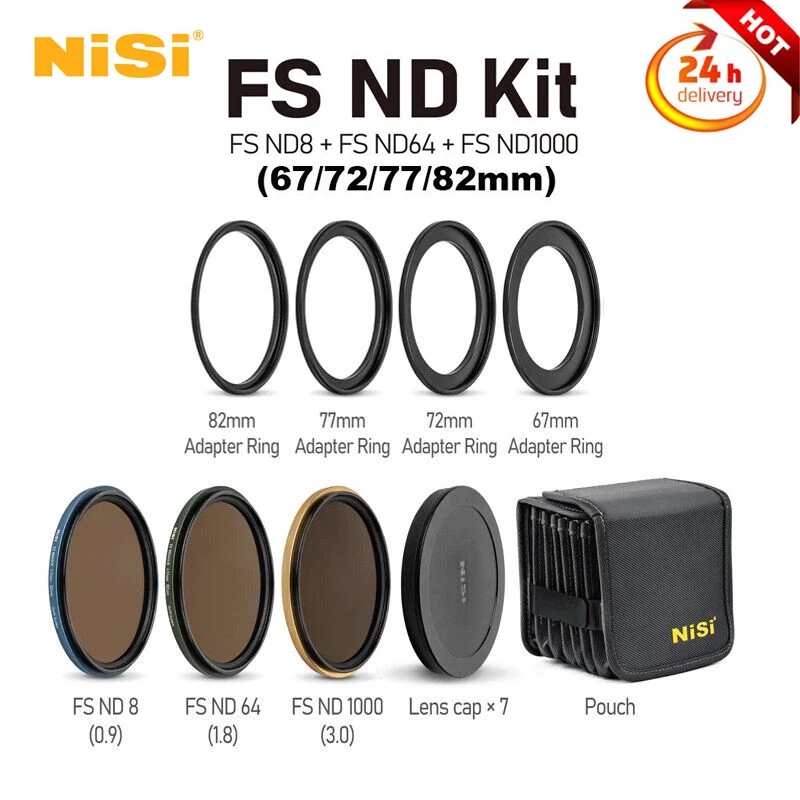 

Nisi Swift System FS ND Kit FS ND8 ND64 ND1000 Lens Filter Available for 40.5 43 46 49mm/52 55 58 62mm/67 72 77 82mm/86 95mm