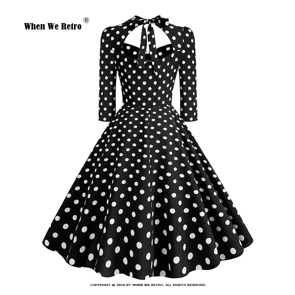 2023 Spring Polka Dot Print Vintage Dress 3/4 Length Sleeve Sweetheart Neck Bowed Midi Dress For Women Party Ball Gown VD3732
2023 Spring Polka Dot Print Vintage Dress 3/4 Length Sleeve Sweetheart Neck Bowed Midi Dress For Women Party Ball Gown VD3732