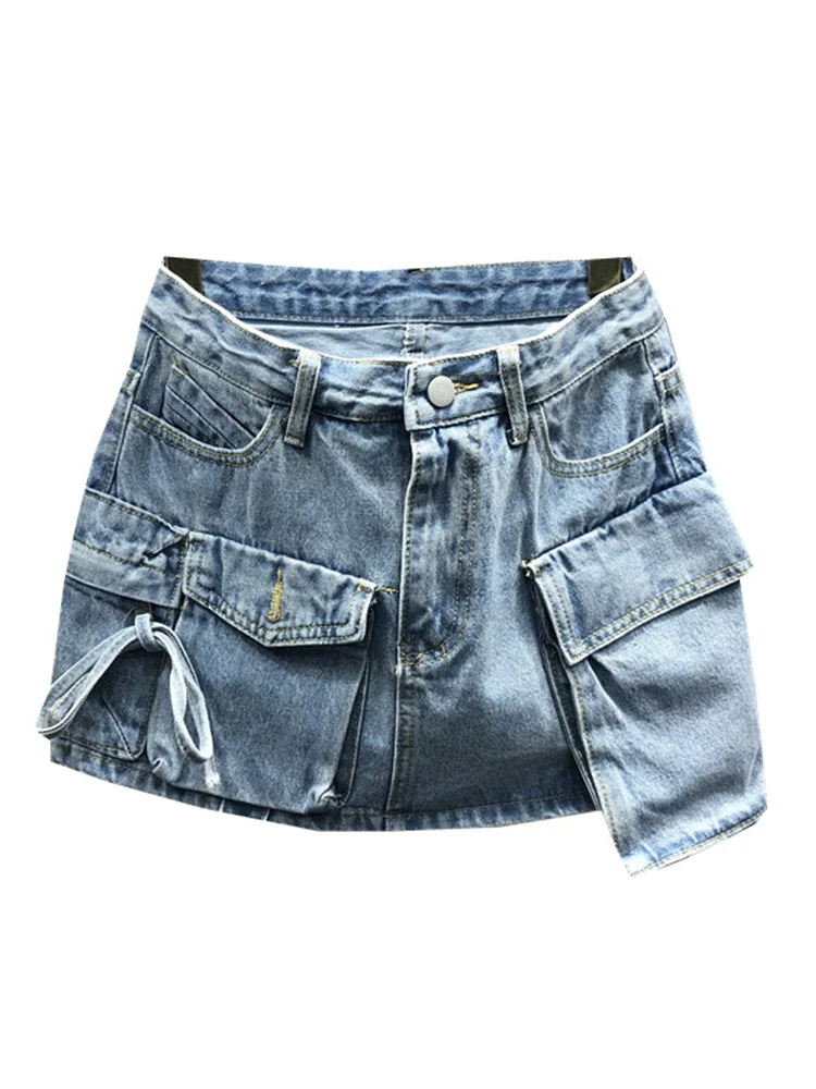 Women Pocket Spliced Color Solid Denim Skirt High Waist Bow Tie Vintage Blue Skirts 2023 Summer New All-match Clothes Y629
Women Pocket Spliced Color Solid Denim Skirt High Waist Bow Tie Vintage Blue Skirts 2023 Summer New All-match Clothes Y629