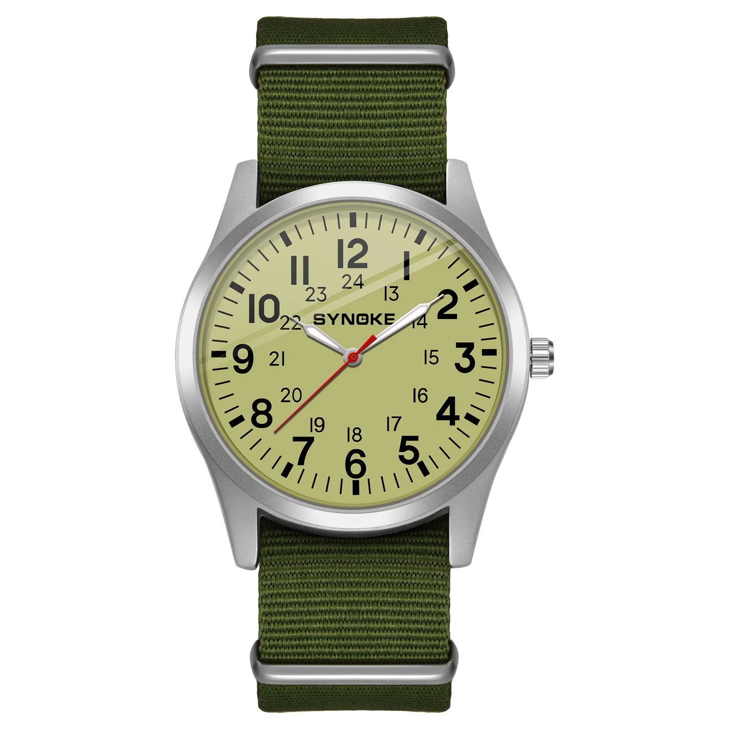

Simple Men Watches Big Dial Waterproof Man Wristwatch Nylon Strap SYNOKE Brand Military Sports Watch