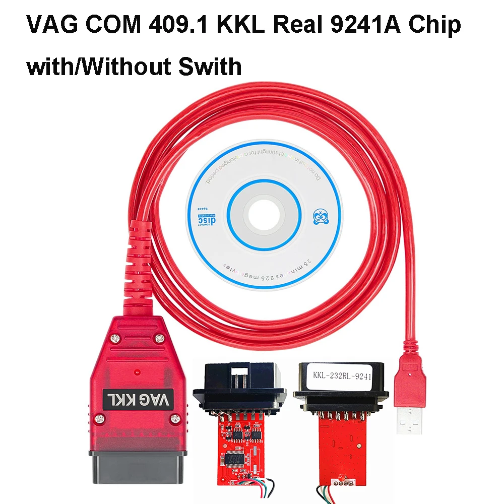 VAG 409.1 COM KKL with Swith Real 9241A Chip Red PCB Board OBD2 Car USB Diagnostic Tools Interface Cable Scanner For VW Au-di
VAG 409.1 COM KKL with Swith Real 9241A Chip Red PCB Board OBD2 Car USB Diagnostic Tools Interface Cable Scanner For VW Au-di