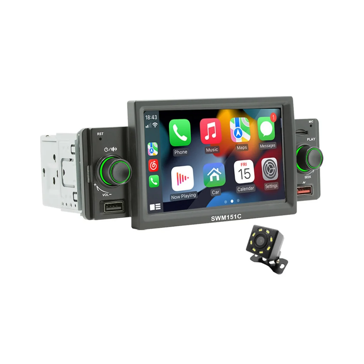 1 Din Car Radio CarPlay 5 Inch MP5 Player Bluetooth Hands Free A2DP USB FM Receiver Audio System 151C
1 Din Car Radio CarPlay 5 Inch MP5 Player Bluetooth Hands Free A2DP USB FM Receiver Audio System 151C