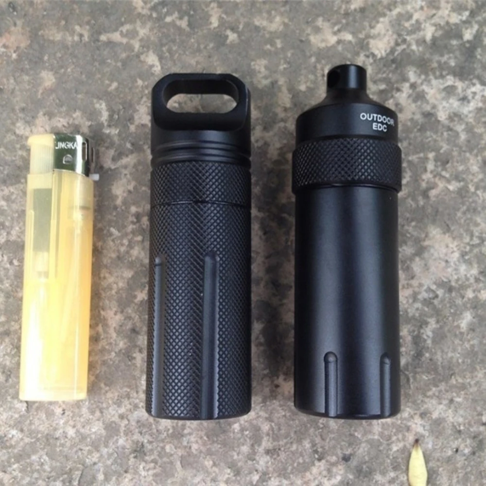 

Aluminum EDC Survival Kit Waterproof Seal Bottle Capsule Airtight Case Outdoor Tools Capsule Holder Storage Container Tool