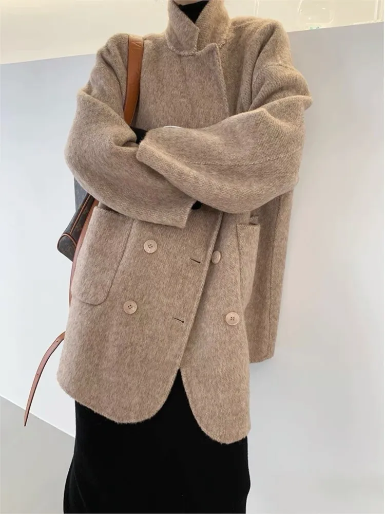 Wool Cashmere Soft Coat Female Korean Fashion Wool Blend Short Blazer Style Jacket Coat
Wool Cashmere Soft Coat Female Korean Fashion Wool Blend Short Blazer Style Jacket Coat