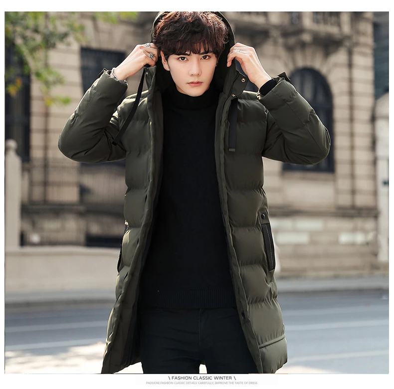 منتصف طول جديد سميكة مقنعين سترة لفصل الشتاء الرجال الدافئة القطن وسادة مبطنة للرجالLeisureDown معطف تسلق الجبال الرجال منتصف طول جديد سميكة مقنعين سترة لفصل الشتاء الرجال الدافئة القطن وسادة مبطنة للرجالLeisureDown معطف تسلق الجبال الرجال