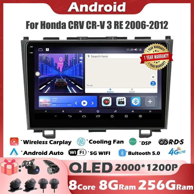 QLED/IPS For Honda CRV CR-V 3 RE 2006-2012 Android 14 Car Radio Multimedia Player GPS Navigation Stereo WiFi BT Carplay Auto DVD
QLED/IPS For Honda CRV CR-V 3 RE 2006-2012 Android 14 Car Radio Multimedia Player GPS Navigation Stereo WiFi BT Carplay Auto DVD