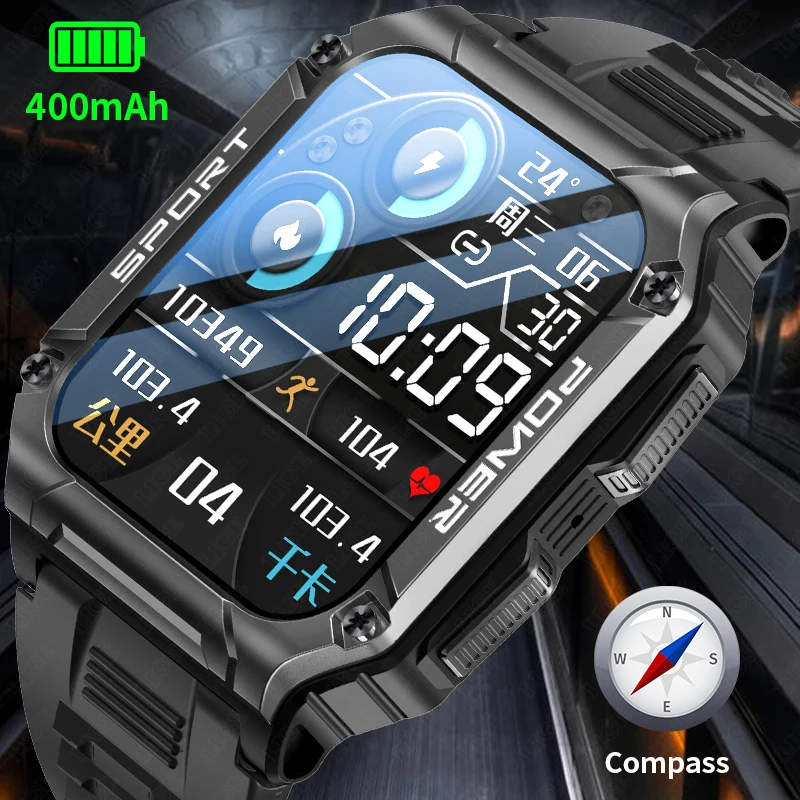 

LIGE Outdoor Compass Smart Watch Men Bluetooth Call Bracelet IP68 Waterproof Fitness Sports Watches Heart Rate Women Smartwatch