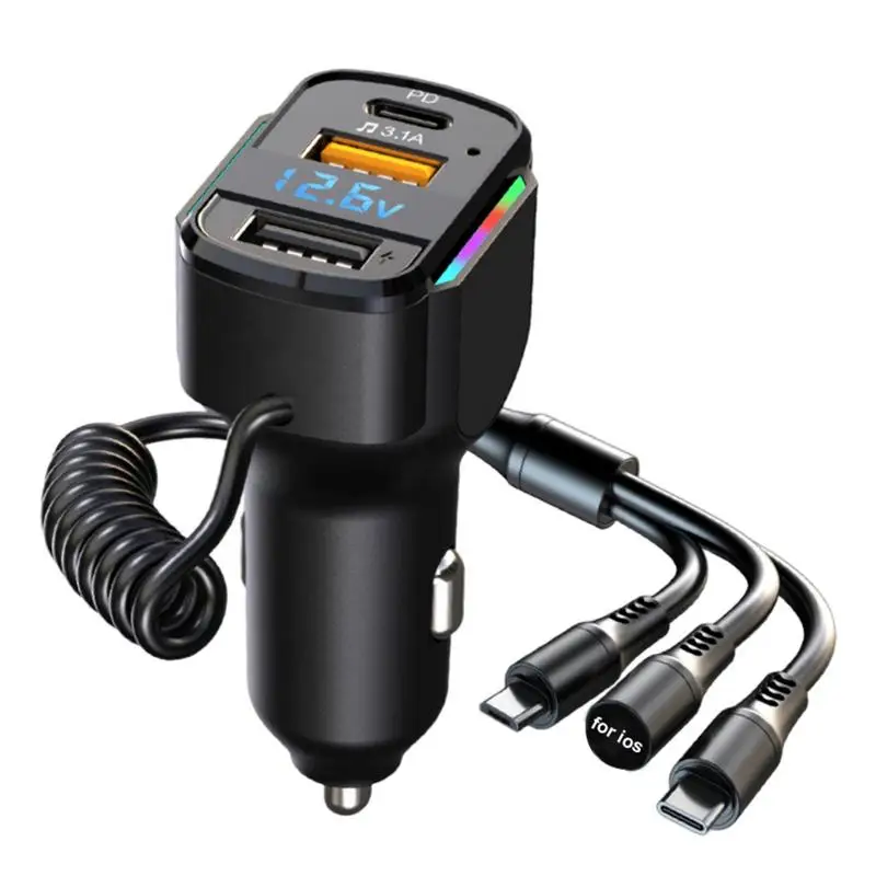 USB Car Charger Adapter Fast Charging Mini Socket 3 In 1 Pd Lighter Port For All Smart Phones Convertible SUV RV Truck Traveling
USB Car Charger Adapter Fast Charging Mini Socket 3 In 1 Pd Lighter Port For All Smart Phones Convertible SUV RV Truck Traveling