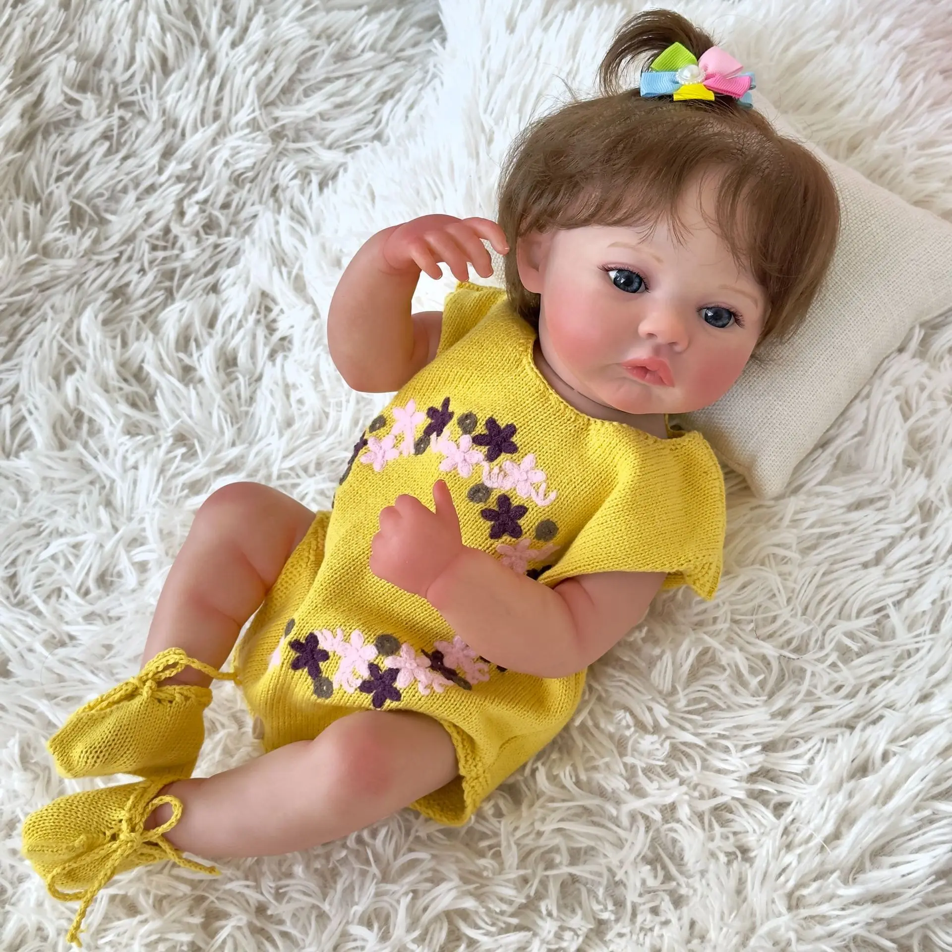 49CM Meadow Reborn Baby Doll Full Body Silicone Vinyl Preemie Newborn Doll Girl Toddler Lifelike Collection Doll Gift
49CM Meadow Reborn Baby Doll Full Body Silicone Vinyl Preemie Newborn Doll Girl Toddler Lifelike Collection Doll Gift