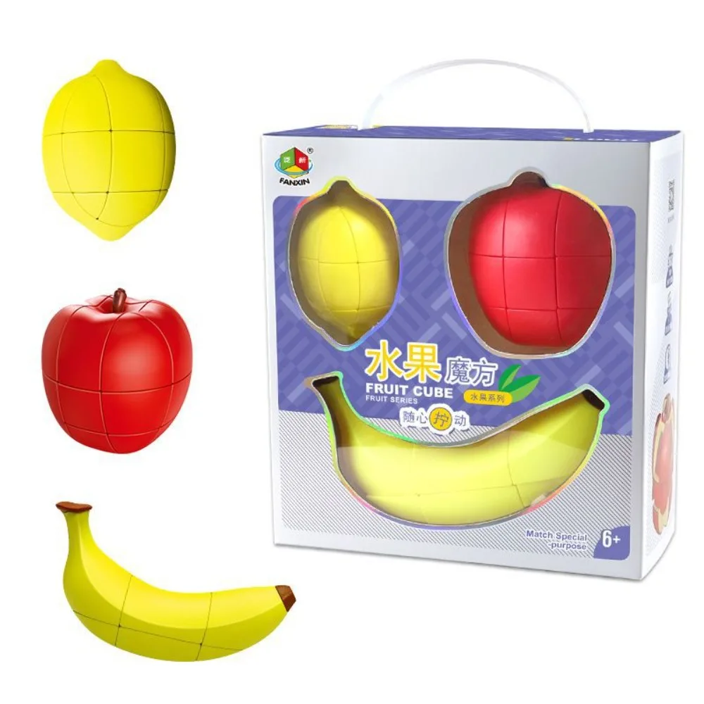 

Необычный фруктовый куб 3x3, однотонный банан, яблоко, груша, апельсин, лимон, персик, без наклеек, магический Развивающий пазл, идея для подарка для детей
