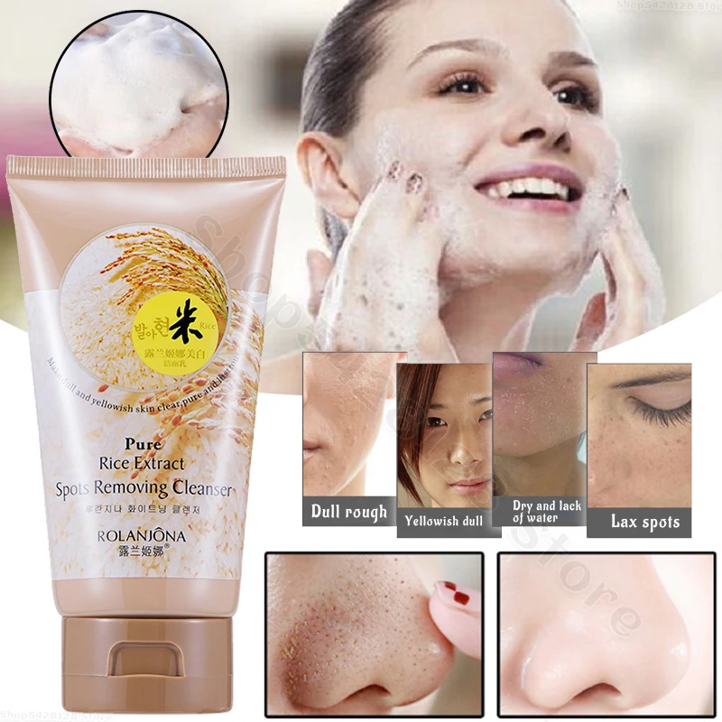 

Whitening Nourishing Rice Juice Cleanser Deep Cleansing Shrinks Pores Gentle Acne Control Oil Moisturizing Amino Acid Cleanser