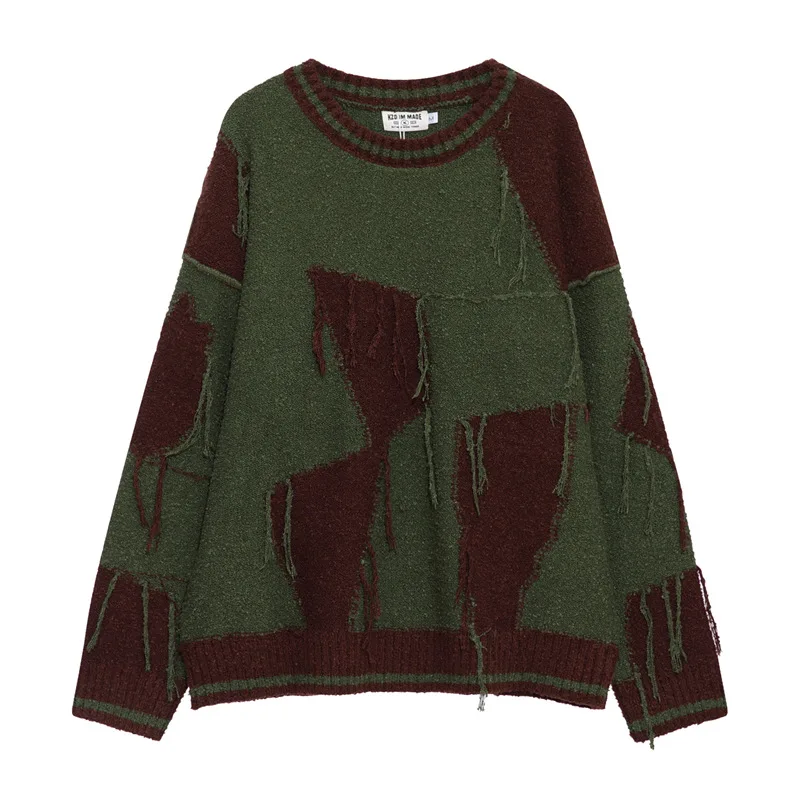 Autumn and Winter American Retro Oversize Tassel Design Lazy Style Color Block Contrast Sweater Knitted Sweater for Men /Women
Autumn and Winter American Retro Oversize Tassel Design Lazy Style Color Block Contrast Sweater Knitted Sweater for Men /Women