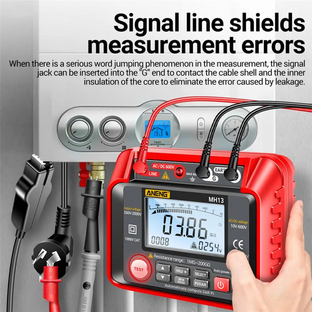 MH13 Megohmmeter Ohm Tester Digital Multimeter Megometro Insulation Earth High Voltage Megger Resistance Meter Tester Tool
MH13 Megohmmeter Ohm Tester Digital Multimeter Megometro Insulation Earth High Voltage Megger Resistance Meter Tester Tool