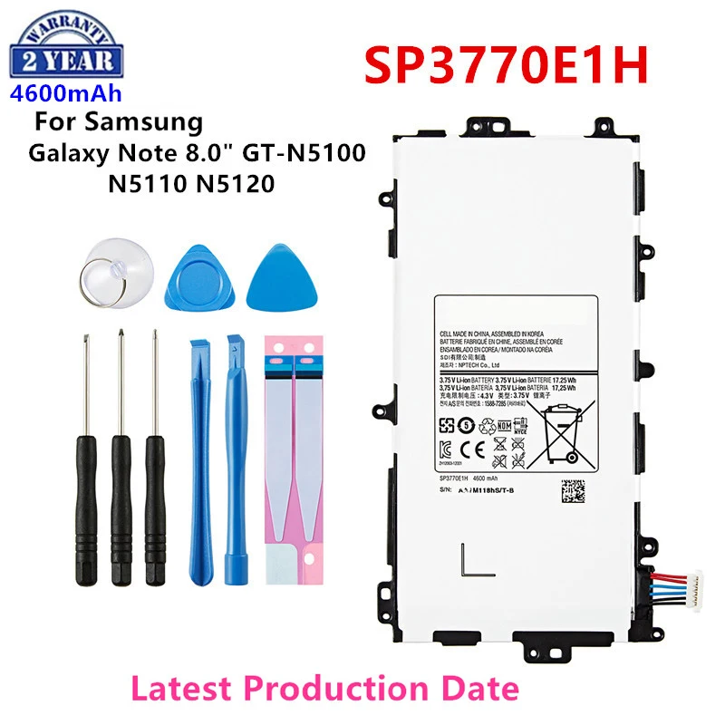 

Brand New Tablet SP3770E1H Battery 4600mAh For Samsung Galaxy Note 8.0" GT-N5100 N5110 N5120 Tablet Batteria +Tools