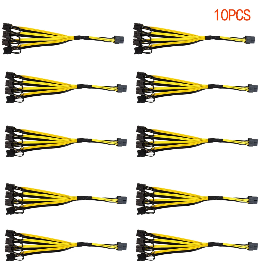8 Pin to 4pcs*8Pin (6+2) Pin PCI-E Male Splitter Power Extension Adapter Cable for Graphics Card
8 Pin to 4pcs*8Pin (6+2) Pin PCI-E Male Splitter Power Extension Adapter Cable for Graphics Card