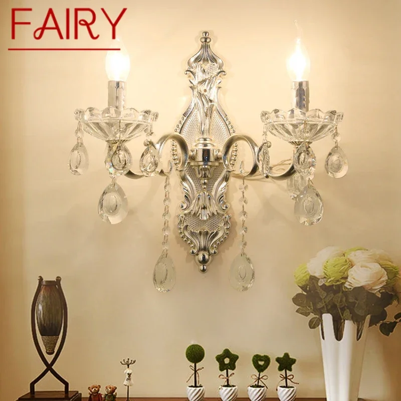 

FAIRY Luxurious Crystal Wall Lamp European Style Candle Lamp Living Room Restaurant Bedroom Villa Hotel Engineering