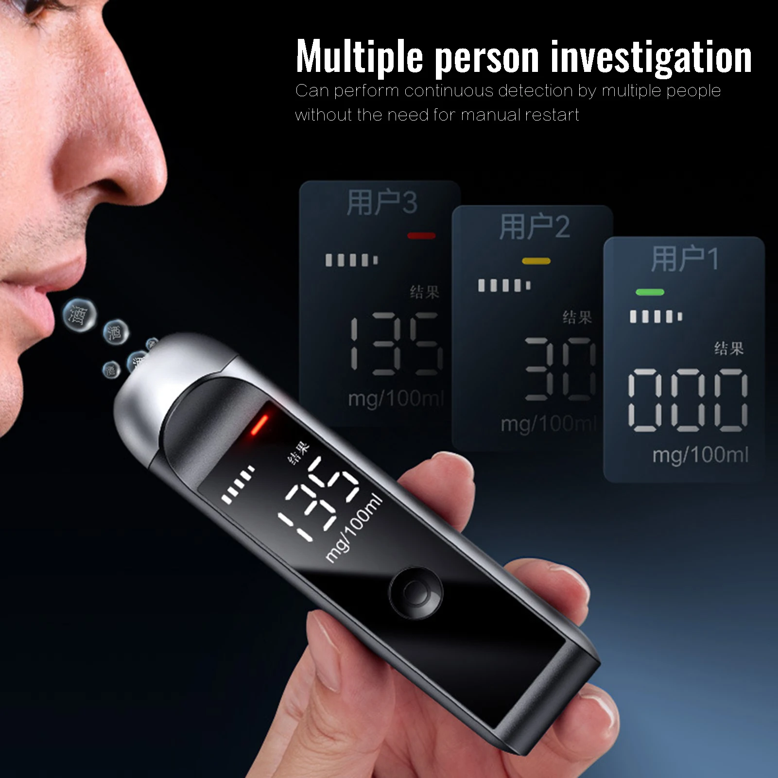Portable Breathalyzer Alcohol Tester USB C Rechargeable Alcohol Breathalyzer with Screen Display for & Professional Use
Portable Breathalyzer Alcohol Tester USB C Rechargeable Alcohol Breathalyzer with Screen Display for & Professional Use