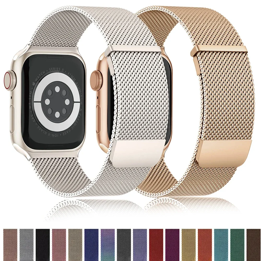 

Milanese Loop for apple watch band 44mm 45mm 40mm 41mm 38-42mm pride bracelet iwatch series 9 8 7 6 SE 5 4 3 ultra 2 49mm strap