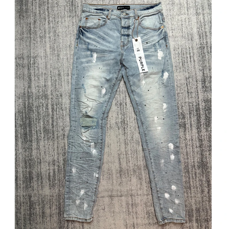 American Street Purple Brand Denim Pants Classic Light Blue Personality Creative Slim-fit Trouser Retro Hip Hop Jeans Men
American Street Purple Brand Denim Pants Classic Light Blue Personality Creative Slim-fit Trouser Retro Hip Hop Jeans Men