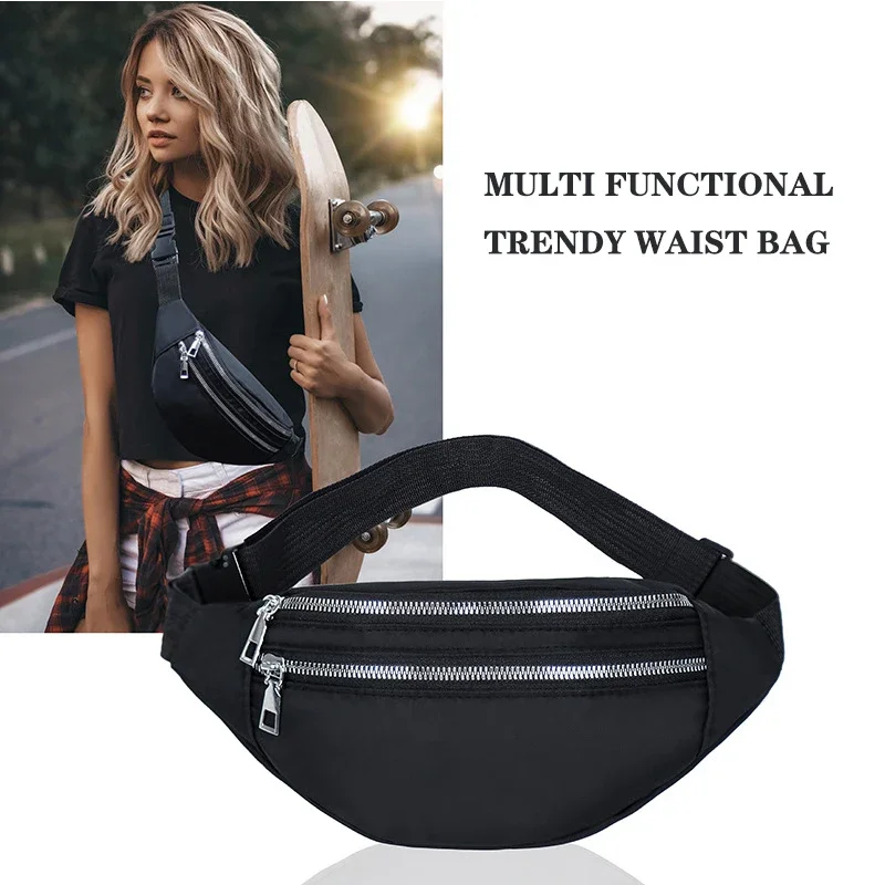 

New style Women'S Waist Bag Nylon Fanny Packs Casual Women'S Chest Bags Man Belt Pouch Travel Hip Bag Sport Bum Bag