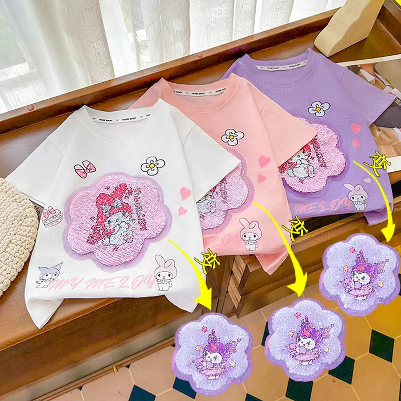 Sweet My Melody Anime Kawaii Sanrio Cotton Fashion Short Sleeve Shirt Cute Cartoon Kuromi Lovely Ins Clothing Gifts for Girls
Sweet My Melody Anime Kawaii Sanrio Cotton Fashion Short Sleeve Shirt Cute Cartoon Kuromi Lovely Ins Clothing Gifts for Girls